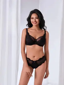 Бюстгальтер с кружевом без поролона (р-р 80Е-100Е)