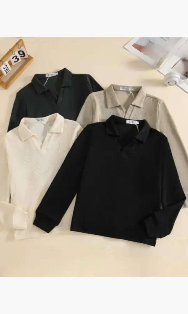 Лонгслив поло с вырезом для мальчика (р-р 128-152)