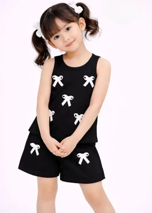 Костюм майка-шорты с бантиками для девочки (р-р 20-28)