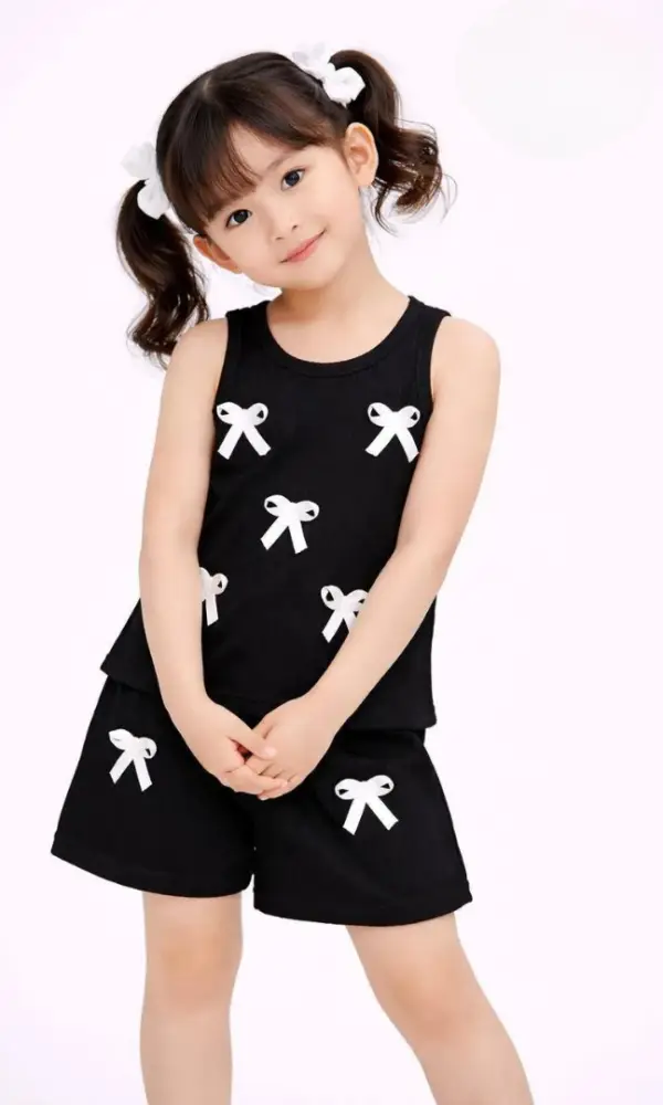 Костюм майка-шорты с бантиками для девочки (р-р 20-28)