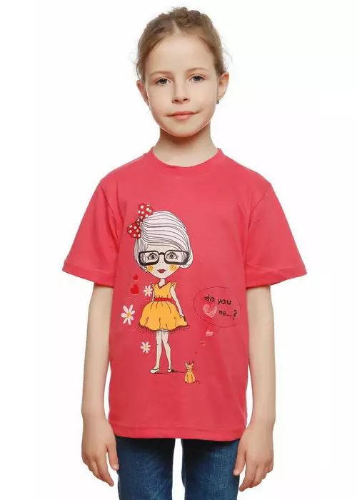 Футболка для девочки с коротким рукавом (4-8 лет)