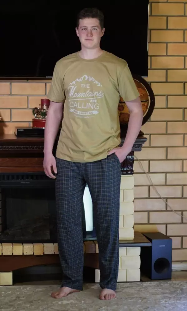 Пижама мужская, футболка+брюки