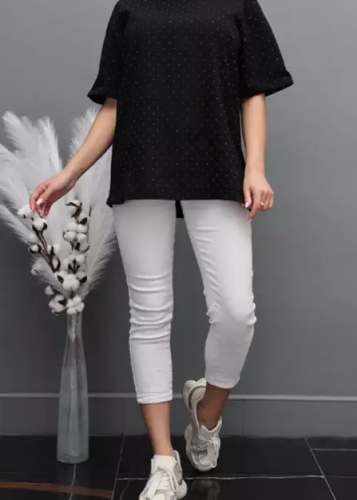 Футболка со стразами базовая (р-р 46-54)