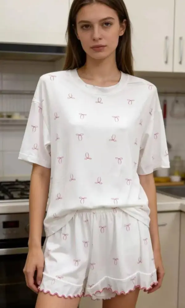 Пижама женская с шортами и футболкой принт (р-р S-XL)