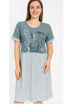 Женское домашнее платье до колен (р-р 50-60)