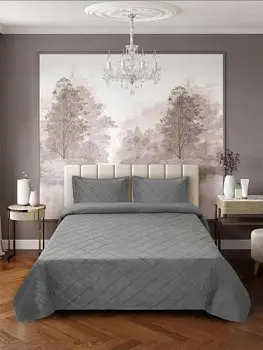 Велюровое покрывало в ромбик 260*240