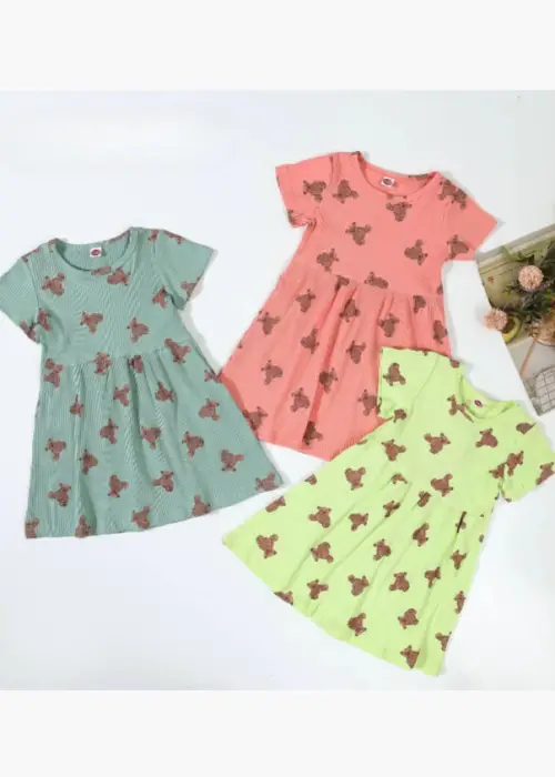 Платье с коротким рукавом летнее для девочки (р-р 80-120)