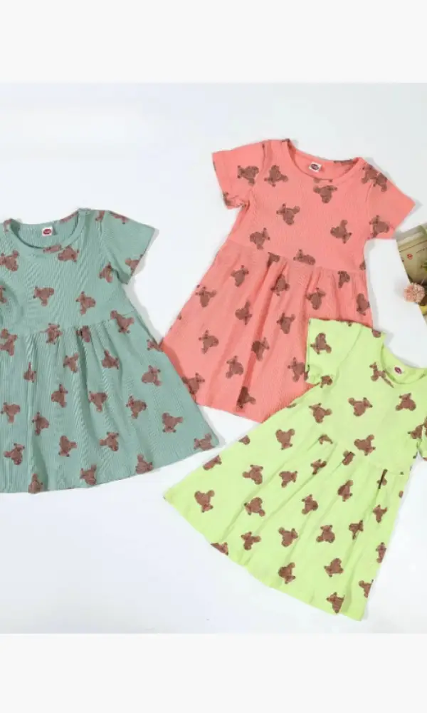 Платье с коротким рукавом летнее для девочки (р-р 80-120)