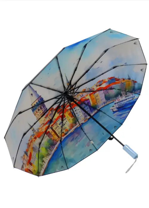 Зонт автомат с принтом внутри