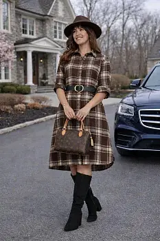 Платье- рубашка в клетку женское р-р 54-60