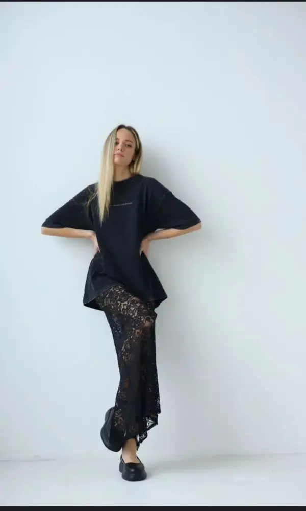 Юбка сетка длинная кружевная макси ( р-р 42,44)