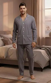 Пижама мужская рубашка и брюки (р-р 48-56)