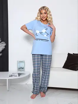 Пижама женская футболка-брюки (р-р 46-56)