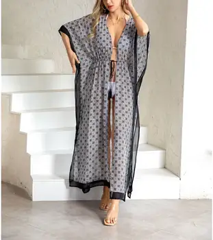 Туника пляжная длинная накидка на купальник (р-р L-2XL)