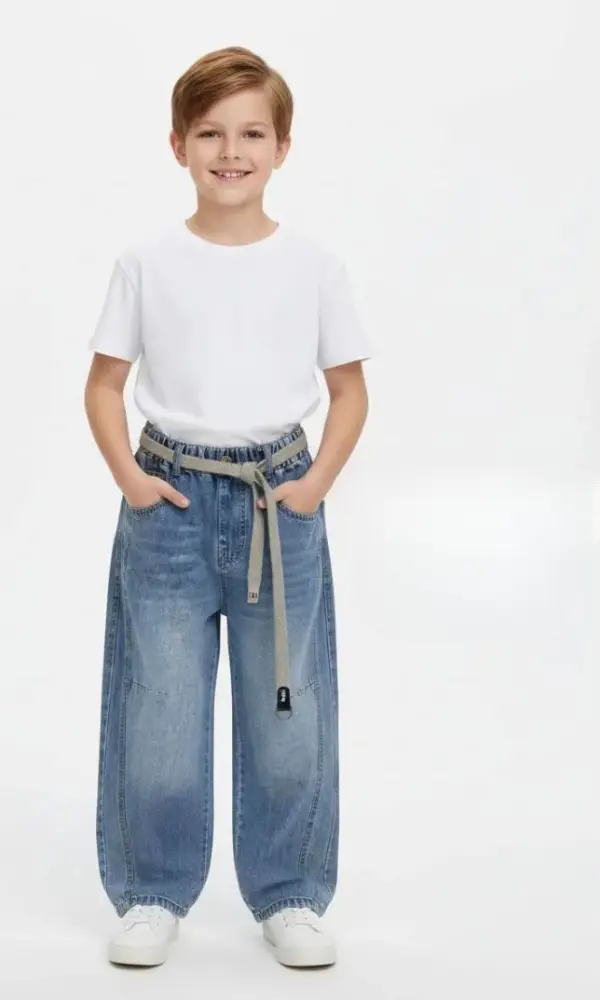 Джинсы широкие на резинке для мальчика (р-р 110-160)