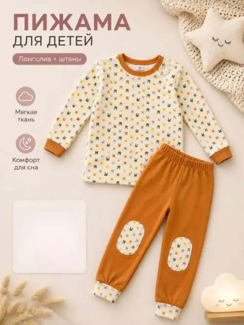 Пижама лонгслив со штанами детская (р-р 5-8 лет)