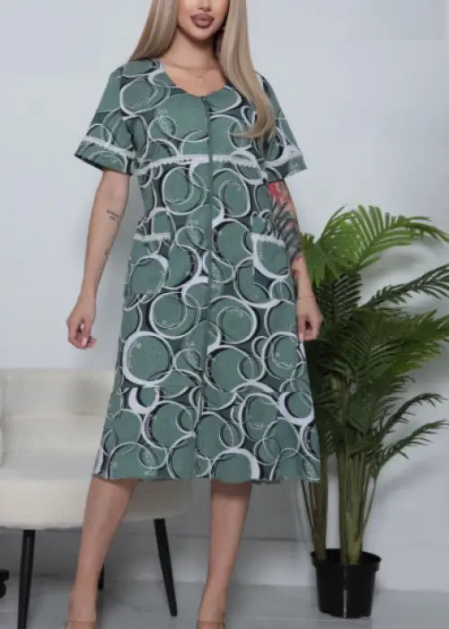 Женский домашний халат для дома на молнии р-р 50-60