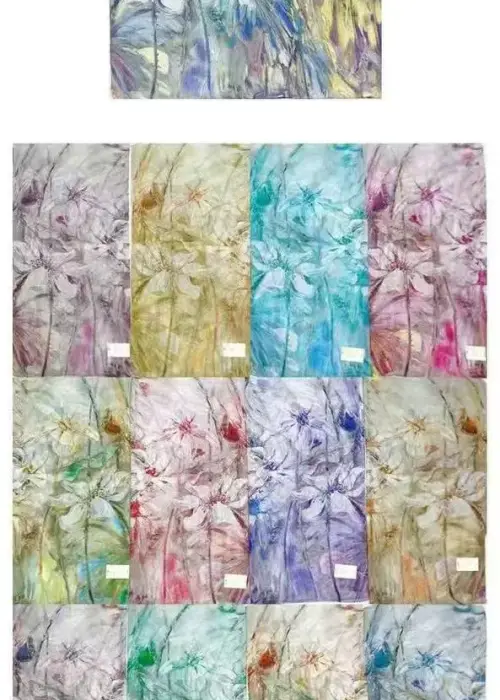 Палантин женский цветочный принт (р-р 90*90)