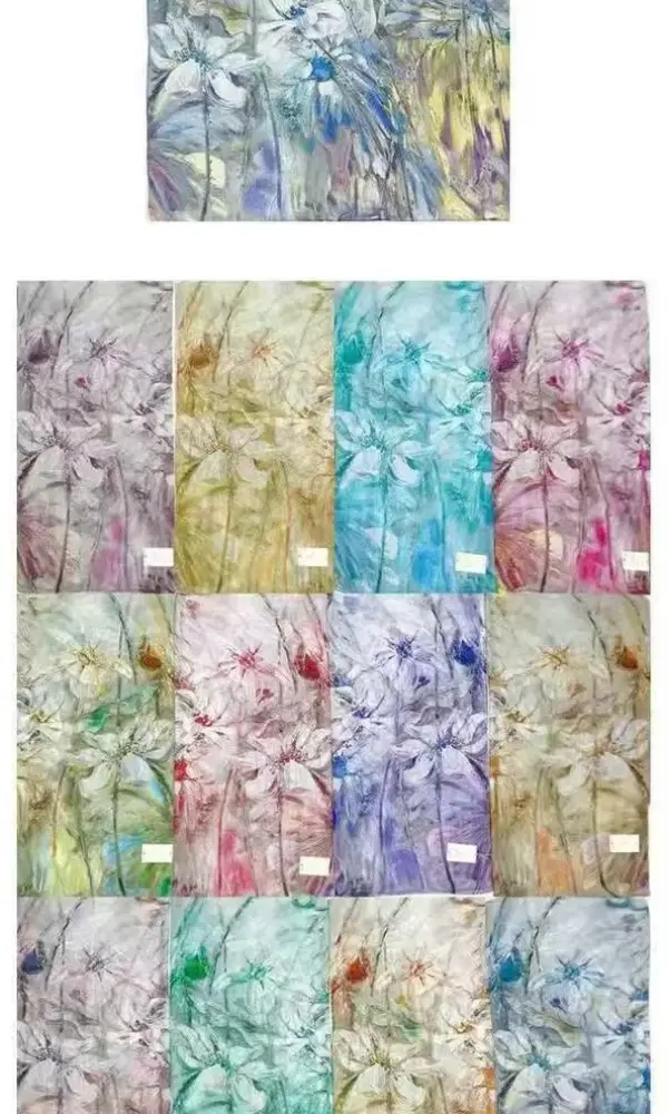 Палантин женский цветочный принт (р-р 90*90)