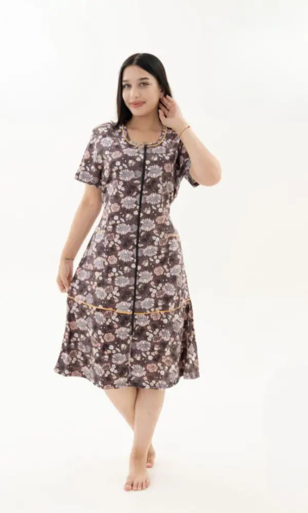 Халат женский на молнии (р-р 50-60)