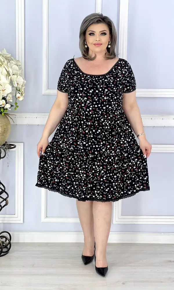 Летнее легкое женское платье в цветок, штапель ( р-р 48-58) 