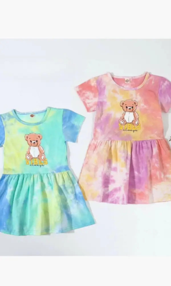 Платье с коротким рукавом, летнее для девочки (р-р 90-130)