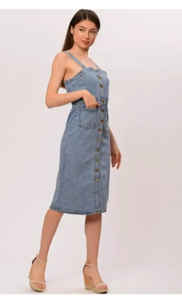 Сарафан женский джинсовый на пуговицах ( р-р 42-48)