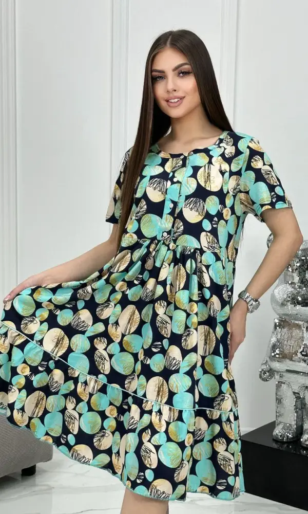 Домашнее платье с пуговками(р-р 50-60)