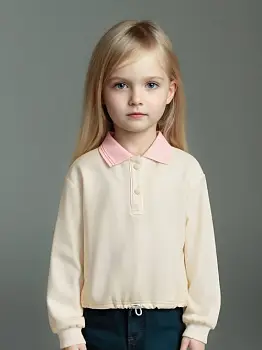 Лонгслив поло для девочки (р-р 116-140)