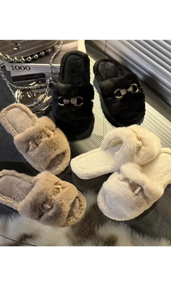 Тапочки пушистые открытые женские р-р 36-41