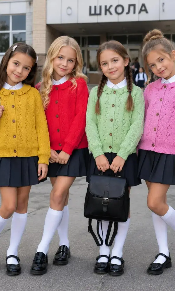 Кардиган вязаный на пуговицах для девочки (р-р 3-5-7 лет)