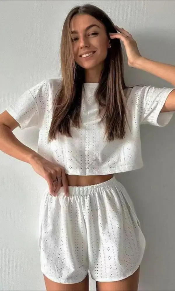 Хлопковая пижама, домашний комплект с шортами ( р-р 42-46)