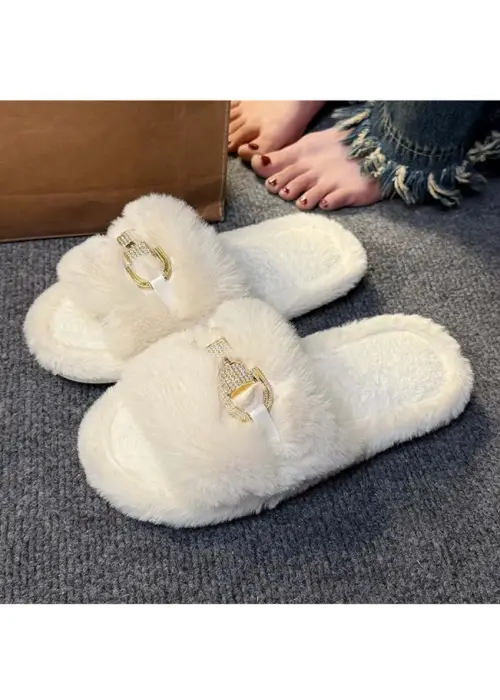 Тапочки пушистые открытые женские р-р 36-41