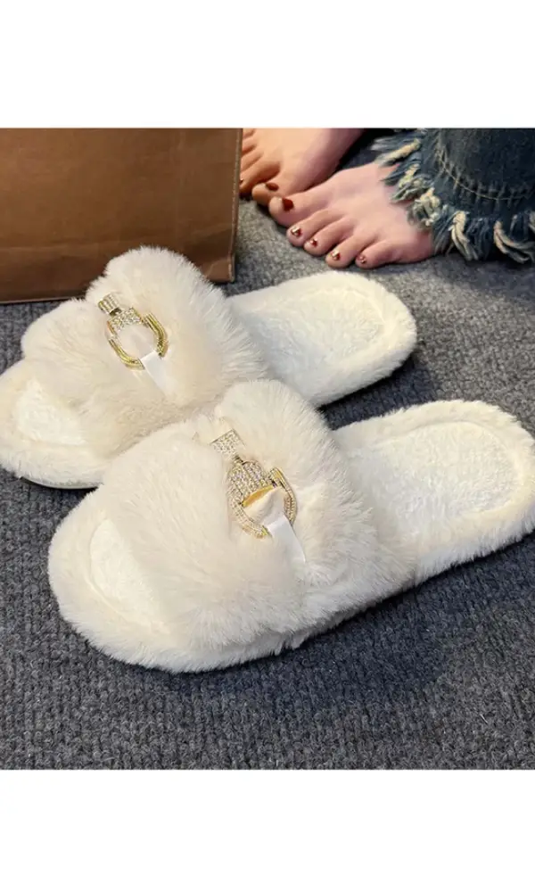 Тапочки пушистые открытые женские р-р 36-41