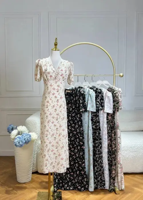 Платье макси с драпировкой на груди женское (р-р 42-48)