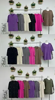 Варёная футболка со стразами (р-р 46-54)