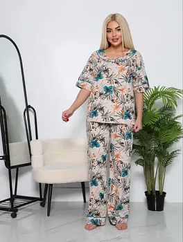Пижама с брюками женская (р-р 46-56)