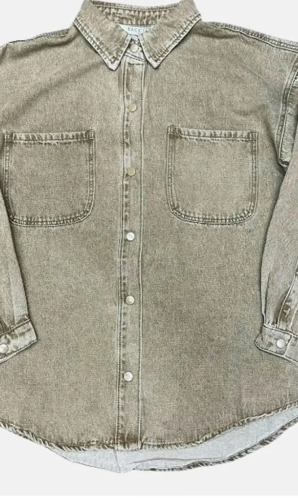 Рубашка джинсовая, женская, оверсайз (р-р 3XL-8XL)