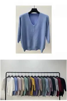 Джемпер с кашемиром легкий на пуговицах и короткими рукавами р-р 50-58