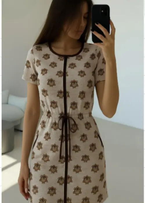 Халат женский молодежный с поясом (р-р 44-54)