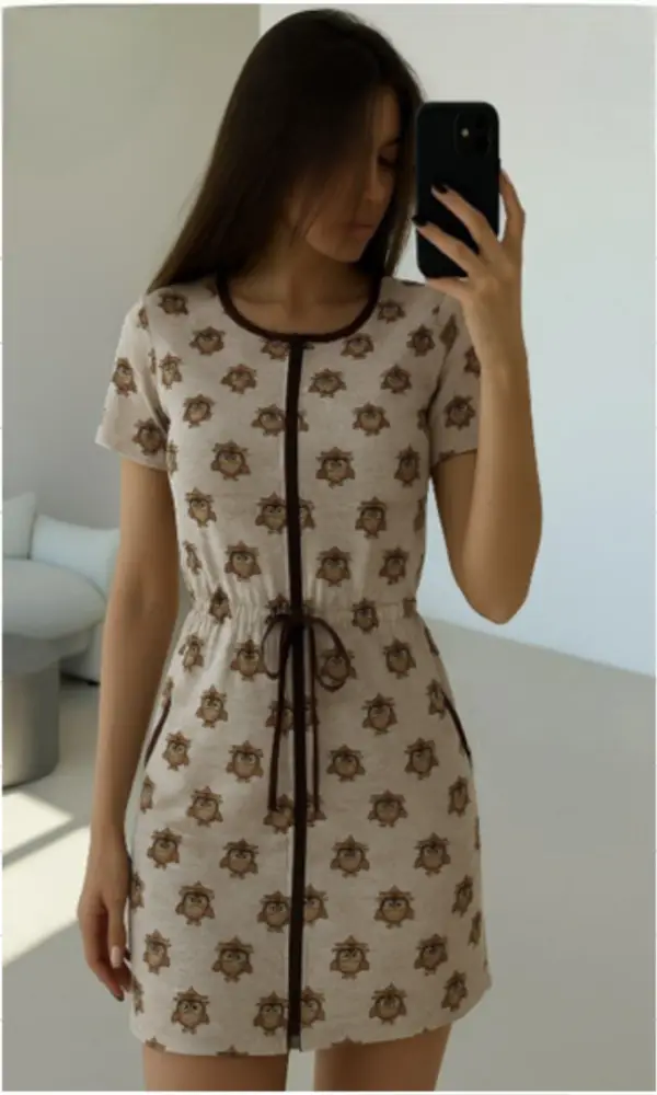 Халат женский молодежный с поясом (р-р 44-54)