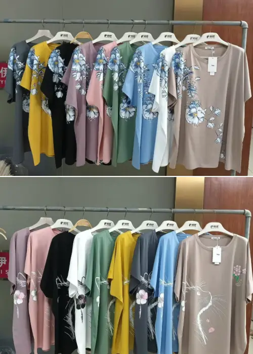 Женская трикотажная футболка большого размера оверсайз (р-р единый)