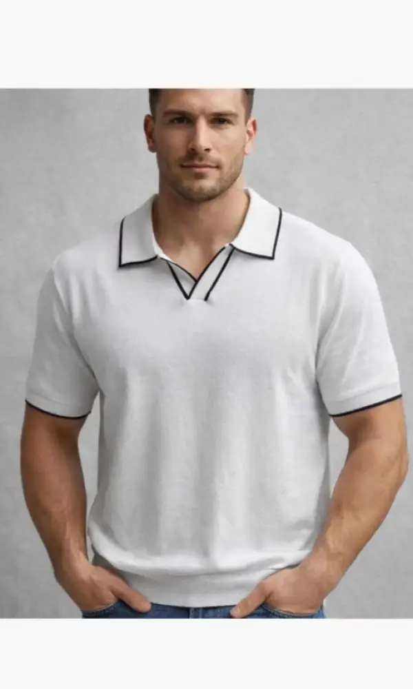 Футболка поло с коротким рукавом летняя мужская (р-р M-3XL)