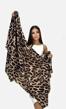 Платок кашемировый леопард (190*90)