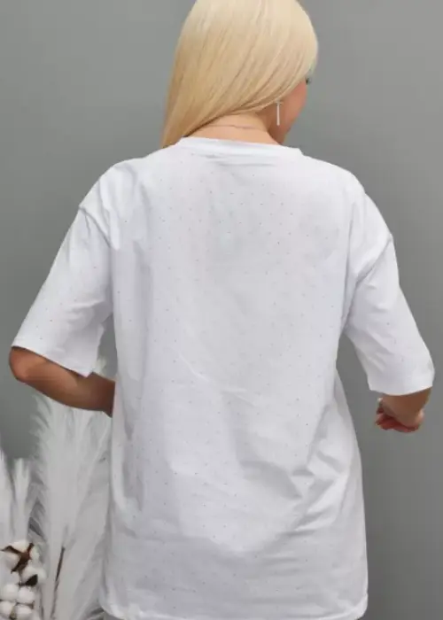 Футболка со стразами базовая (р-р 46-54)