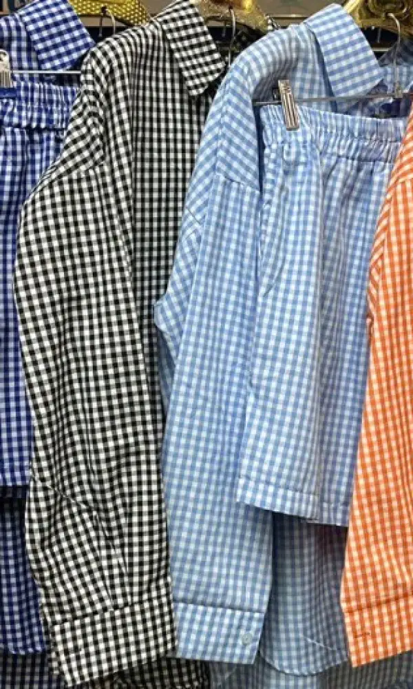 Хлопковый женский костюм в клетку с шортами ( р-р 42-44)