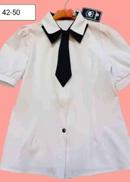 Блуза женская офисная , короткий рукав ( р-р 42-50)
