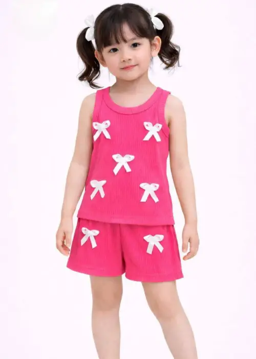 Костюм майка-шорты с бантиками для девочки (р-р 20-28)