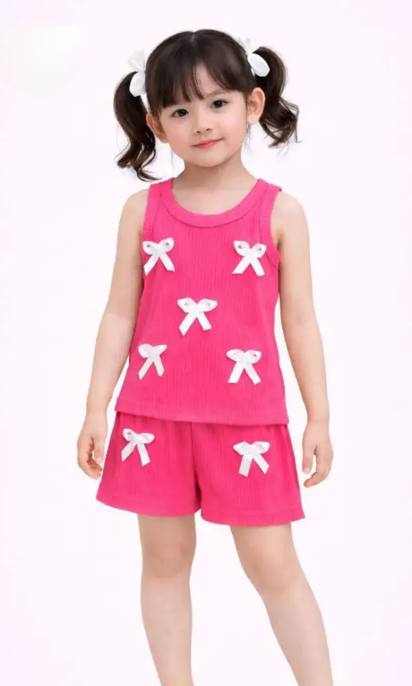Костюм майка-шорты с бантиками для девочки (р-р 20-28)