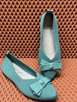 Балетки с бантом вязаные тряпочные женские (р-р 36-41)